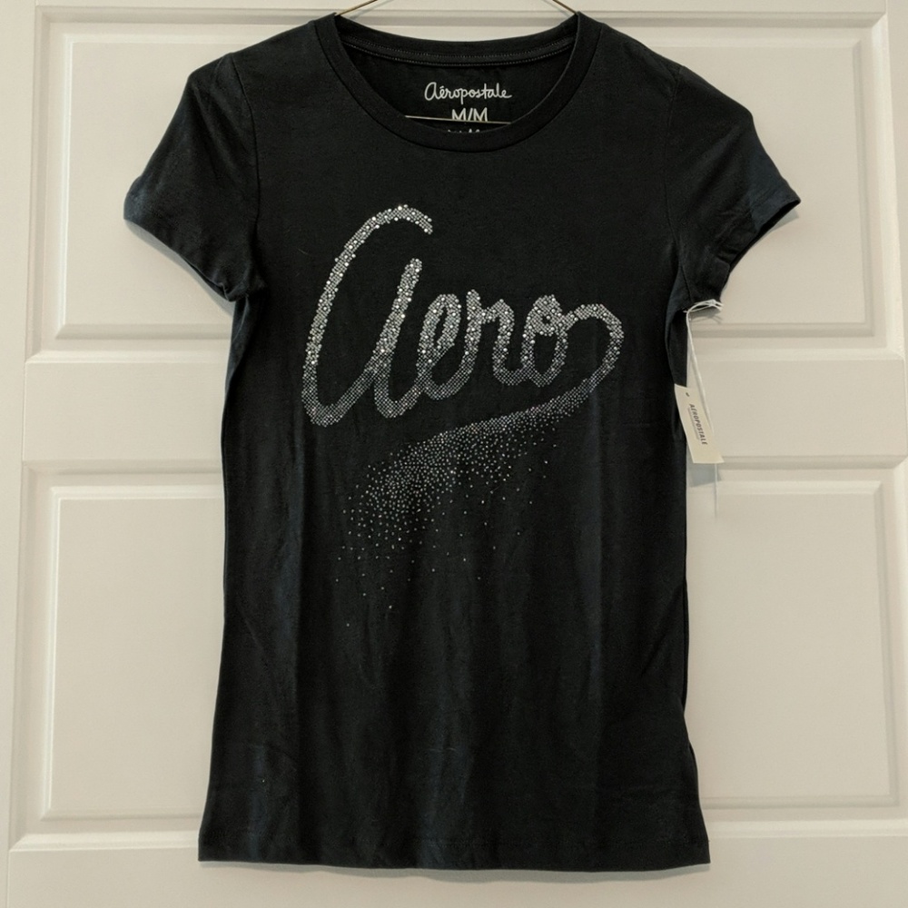 Aeropostale Glitter Graphic Top